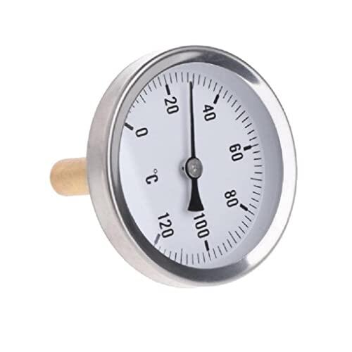 zalati Termómetro con medidor de temperatura de aluminio horizontal de esfera de 63 mm para tanque de aceite de agua líquida