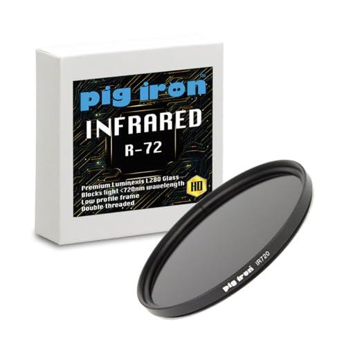 Pig Iron Filtro infrarrojo R72 Pro de 40,5 mm. Elemento IR óptico de Vidrio Schott de 720 NM. IR720. para cámaras DSLR y sin Espejo.