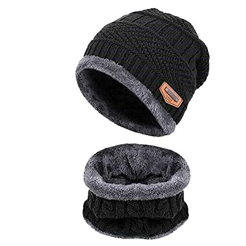 BSITSSS Invierno Gorras de Hombre con Braga Cuello Hombre Conjuntos, Gorra Gorro Invierno Hombre Gorra Bufanda Mujer con Forro Polar, Bufanda Gorro Termico Conjunto 2 Piezas para Hombres Mujeres