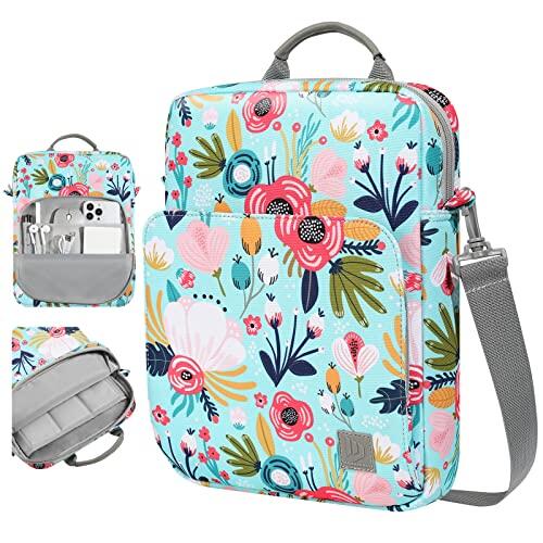 Dadanism 9-11" Tableta Bolsa de Hombro Protectora para iPad (A16) 11", iPad Air 11" M4/M3, iPad Pro 11" M5/M4, iPad 10.ª Gen 10,9", iPad 9/8/7.ª Gen 10,2", Galaxy Tab A11+ 11", Hierba+Flor