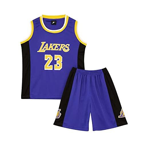Huniam Camiseta de Baloncesto Niños Traje de Ropa Deportiva, Juego de Camiseta sin Mangas y Pantalones para Pequeños, 1 Top + 1 Pantalón (Púrpura, 5-6 años)