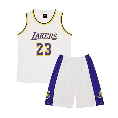 Huniam Camiseta de Baloncesto Niños Traje de Ropa Deportiva, Juego de Camiseta sin Mangas y Pantalones para Pequeños, 1 Top + 1 Pantalón (Blanco, 9-11 años)