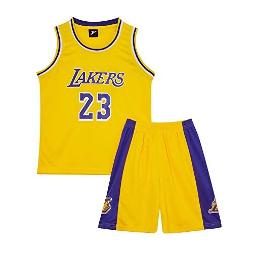 Huniam Camiseta de Baloncesto Niños Traje de Ropa Deportiva, Juego de Camiseta sin Mangas y Pantalones para Pequeños, 1 Top + 1 Pantalón (Amarillo, 3-4 años)