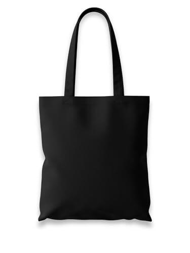 Wonky Line Bolsa de Tela 100% Algodón 38x42cm con Asas Largas 70cm | Tote Bag Reutilizable y Lavable para Compras, Universidad, Trabajo y Uso Diario | 13 Colores - Negro