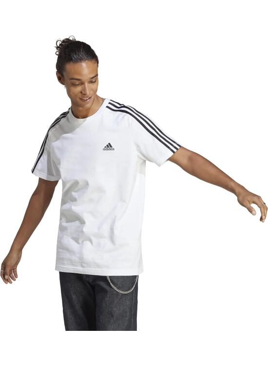 adidas Essentials Single Jersey 3-Stripes tee Camiseta de Manga Corta Hombre (Pack de 1)