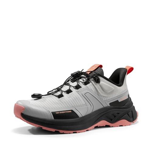 NORTIV 8 Zapatos de Senderismo Botas de Montaña Mujer Zapatillas Trekking Caza Antideslizante Ligeros al Aire Libre Transpirables Ligero,Size 38,Gris Rosa,SNHS239W