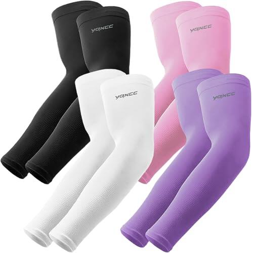 YQXCC 4 Pares Mangas del Brazo Protección UV - Cubierta de Tatuaje Mangas de Enfriamiento para Hombre Mujer Deportes Ciclismo Golf