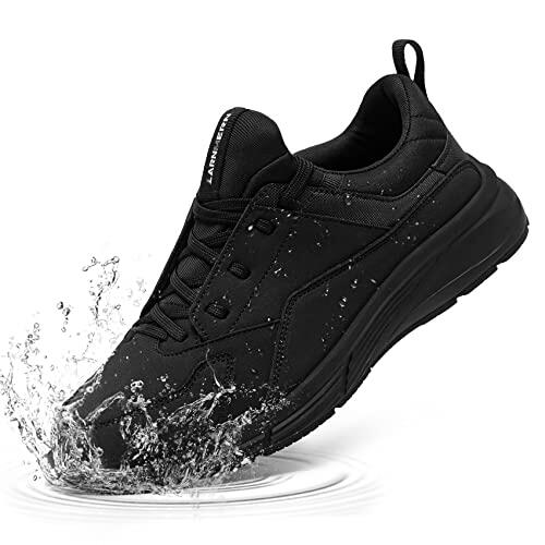 LARNMERN Zapatos Antideslizantes de Cocina Mujer, Hostelería Impermeable, Zapatillas para Camarero Sanitario, Negro/38.5 EU