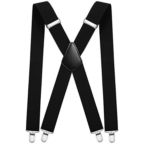 Aomig Tirantes Retro con Clips Extra Fuerte, Accesorio para Traje de Business, Fiesta o Boda, 35 mm Ancho
