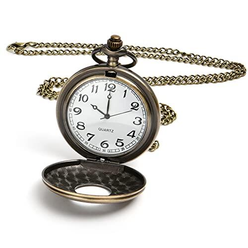 Vicloon Reloj de Bolsillo Vintage Con Cadena - Regalo Antiguo para Cumpleaños, Aniversario, Navidad, Día del Padre