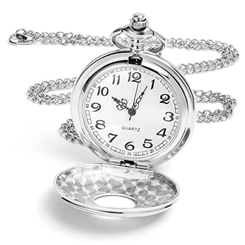 Vicloon Reloj de Bolsillo Vintage Con Cadena - Regalo Antiguo Para Cumpleaños, Aniversario, Navidad, Día del Padre