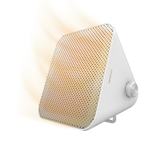 Cecotec Calefactor Cerámico de Sobremesa ReadyWarm 1500 Max Ceramic Design White, 1500 W, Termostato Regulable y 3 Modos de Funcionamiento, Área de Cobertura de 15m2