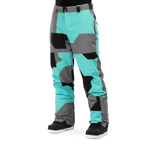SIROKO - Pantalones de Snowboard P1 Sleet - L - Turquesa/Gris