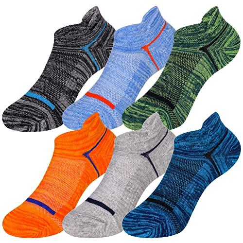 Kids Boys Ankle Socks Low Cut Athletic Cotton Sport Socks For Little Boys 6 Pairs, Multi color, 6-8 Años