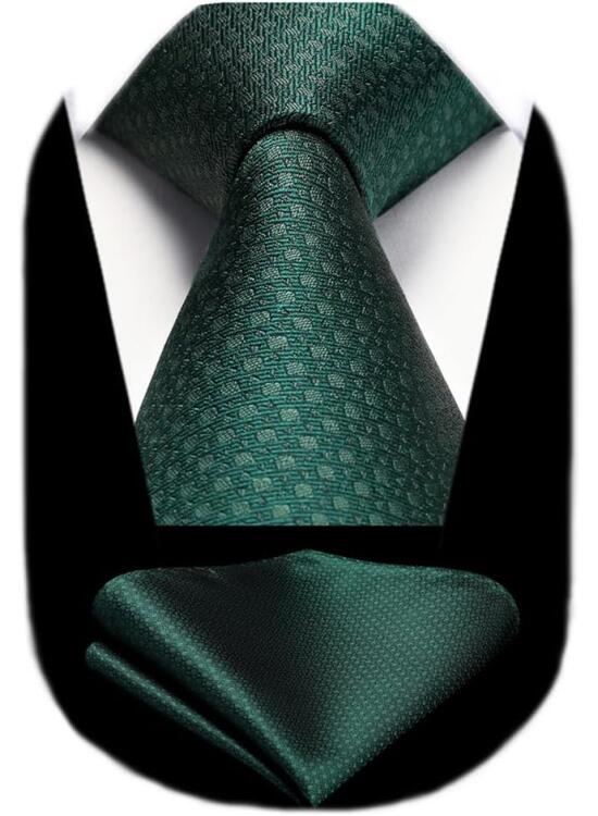 HISDERN Comprobar lazo de la boda Panuelo Hombres Corbata & Plaza de bolsillo Conjunto