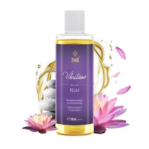 “Relax” de Vibratissimo: aceite de masaje calmante para la relajación, aceite erótico afrodisíaco, 100 ml