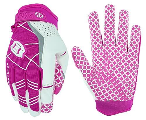 Seibertron Pro 3.0 Elite Ultra-Stick Sports Receiver Glove American Football Gloves Youth and Adult/Guantes de fútbol Americano para Juventud y Adulto Pink S