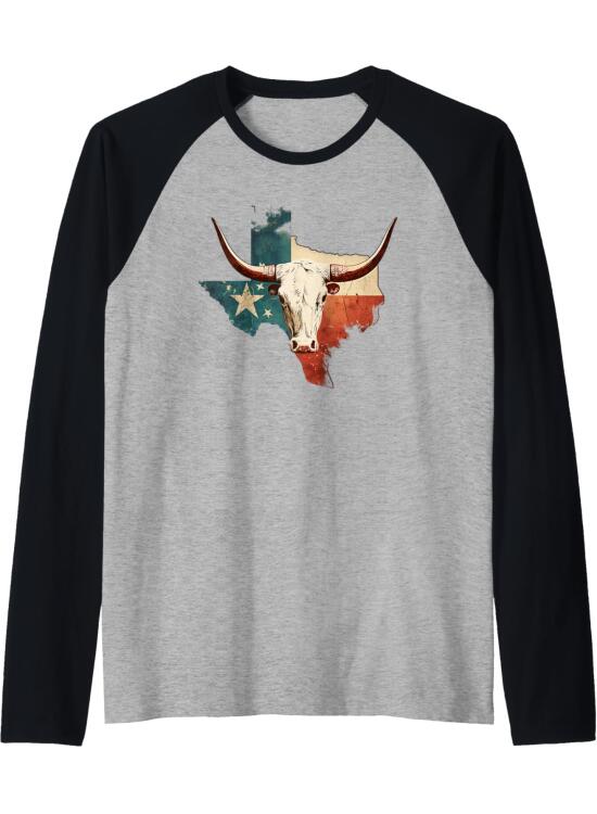 Texas 1845 Vintage para el orgulloso tejano Camiseta Manga Raglan