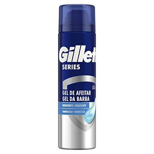 Gillette Series Gel de Afeitar para Hombre, Fórmula de Gel Hidratante con Manteca de Cacao, Protege contra La Irritación, 200ml