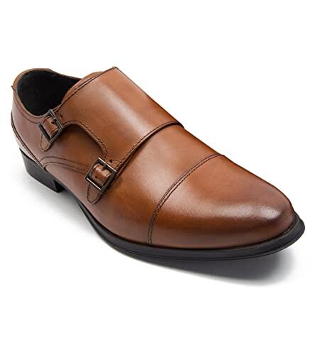 Thomas Crick Boycie - Zapatos Formales con Doble Correa de Monje para Hombre, Tan, 42 1/3 EU