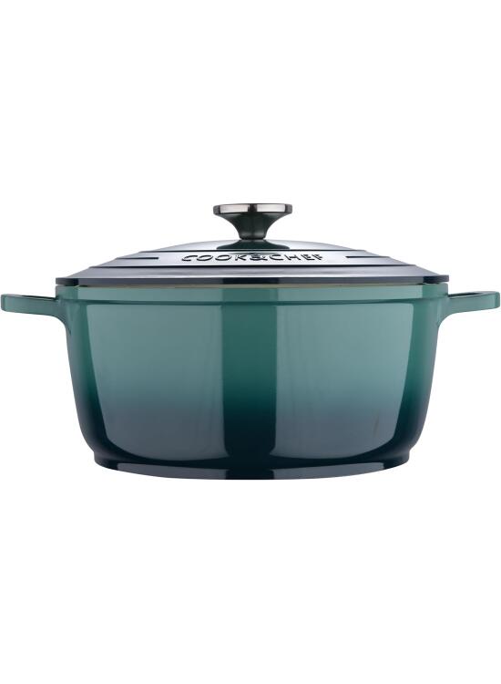 BERGNER Excalibur | Cacerola de 24 cm de Diametro y 11 cm de altura | Con Tapa | Fabricada de Aluminio Fundida | Apto para Horno e inducción | Verde