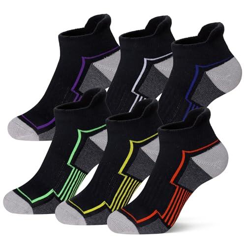 Mocasines antideslizantes para interiores y niños pequeños, para interiores y exteriores, de algodón transpirable, 6 pares negro, 9-14 Años