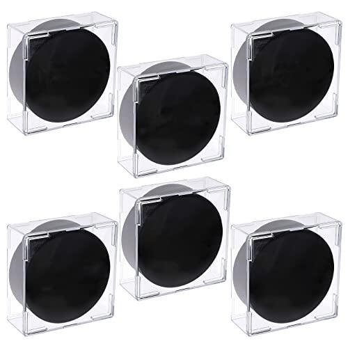 BTSKY Paquete de 6 soportes cuadrados transparentes apilables para discos de hockey – Caja de plástico para hockey sobre hielo