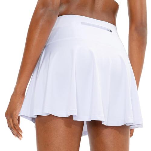 ThreeH Falda Plisada de Tenis de Cintura Alta para Mujer Faldas Deportivas con Bolsillos para Entrenamiento Atlético Golf Skorts