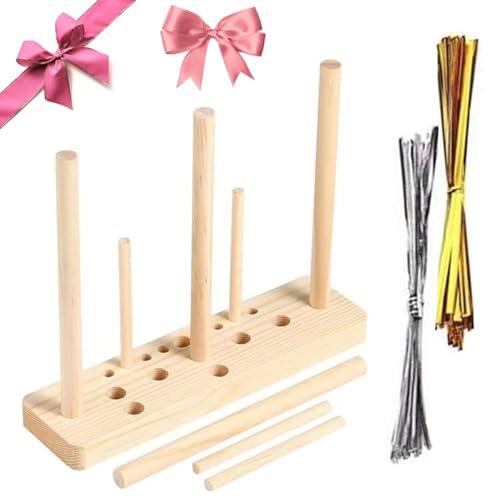 Bustlwor Fabricante de Arco para Cinta, Bow Maker para Cinta, Fabricante de Lazo de Cinta de Madera, para Lazos de Regalo, Decoraciones de Fiestas, Coronas de Vacaciones, Lazos para el Cabello