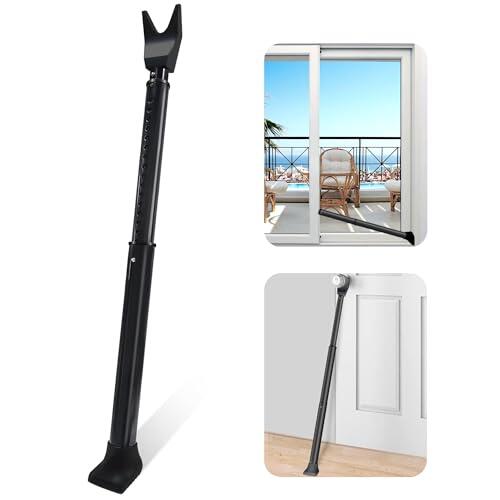 1Pack Negro Blocker Barra de Seguridad, Bloqueador de puerta