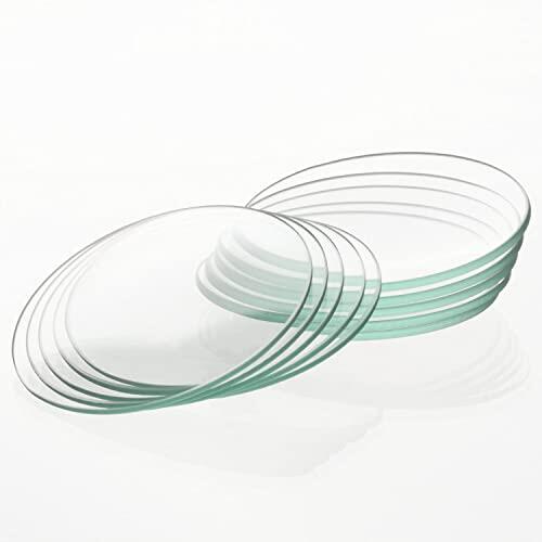 stonylab Vidrio de Reloj, Paquete de 10 Tapas de Vidrio de Borosilicato con Borde Molido de 70 mm Ronda Oblata, Cubiertas para Vasos de Precipitados y Platos Evaporadores para Laboratorio y Escuela