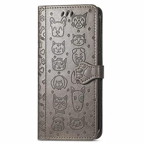 Didan Funda con tapa para Samsung Galaxy S23 Ultra de piel sintética con diseño de pata de gato y gato
