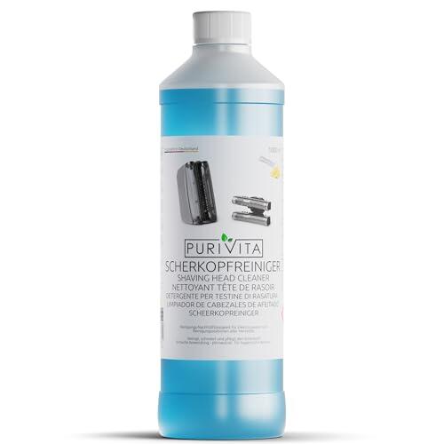 PURIVITA® Limpiador de Cabezales de Afeitado [1000ML] - Liquido para Limpiar Maquina de Afeitar - Compatible con Cartuchos de Limpieza Braun Clean & Renew & Philips Series - Limpiador