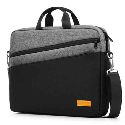 bagasin Maletín para ordenador portátil, compatible con portátiles de hasta 15, 15,6 y 16 pulgadas, ampliable, impermeable, bolso de hombro, bolsa de transporte, bolsa para ordenador portátil