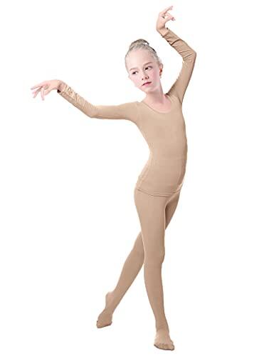 Lovdaswi Conjuntos térmicos para niñas, camisetas y pantalones para niñas, capa base para bailar, Desnudo/, X-Large