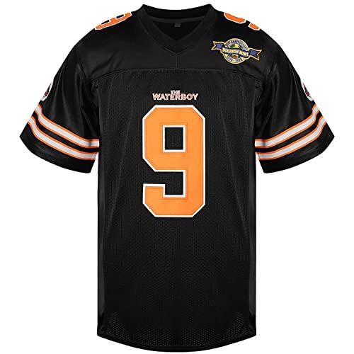 Phoneutrix - Camiseta de fútbol Americano de los Mud Dogs de la Bourbon Bowl de Bobby Boucher, número 9, de la película El Aguador, Negro -, X-Large