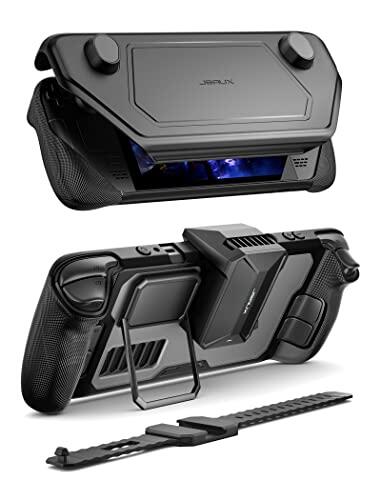 JSAUX ModCase Compatible con Steam Deck, PC0104 Funda Modular con Accesorios: Protectora, Cubierta Frontal, Ventilador Enfriamiento, Soporte Metálico y Correa - Set de Enfriamiento
