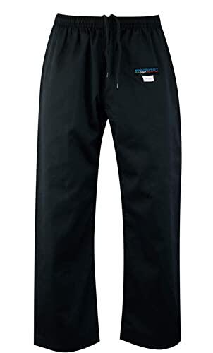 mmasport Kimono Karate de algodón 230 gr 8 oz Uniforme para artes marciales, Negro , 4 / 170 cm