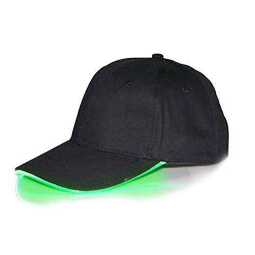 Garosa Sombrero de Luz LED Gorra de Béisbol Iluminada 3 Modos Intermitentes Sombrero Fresco Al Aire Libre Ajustable para Pesca Nocturna Senderismo Conciertos Fiestas Festivales Bares KTV (1)