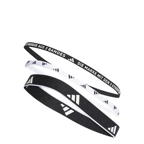adidas Unisex adulto Multiple Width Training Headbands 3 Per Pack Hairband, Black/White, M
