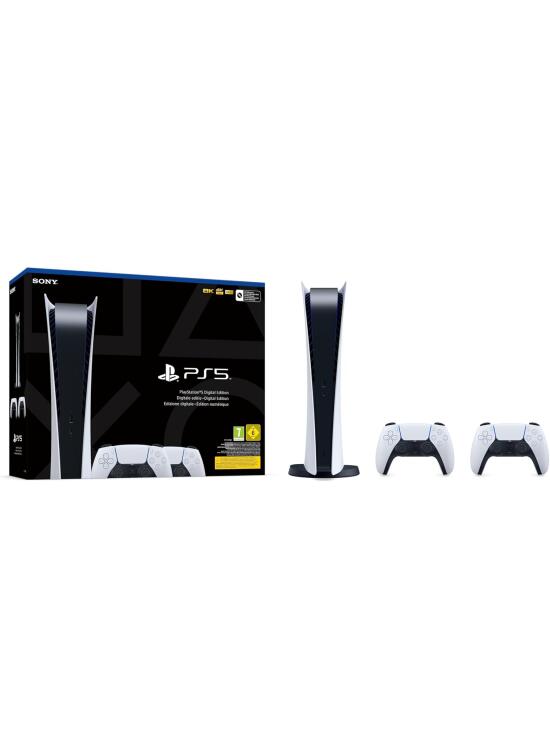 Playstation 5 Digital Consola + 2 Mandos Inalámbrico Dualsense blanco