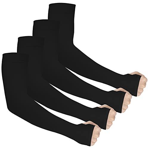Ouligay 4pares de brazos de compresión, mangas de protección solar UV para hombre y mujer contra el frío UPF50 - calentadores para baloncesto