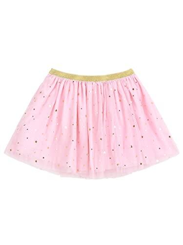 Bebé Niñas Pequeñas Niñas Falda Tul Lentejuelas Starry Moon Falda Princesa Mini Falda Brillante Falda Tutu Falda Ballet con Cintura Elástica Dulce Precioso Suave - Rosa Claro Talla 12-18 Meses