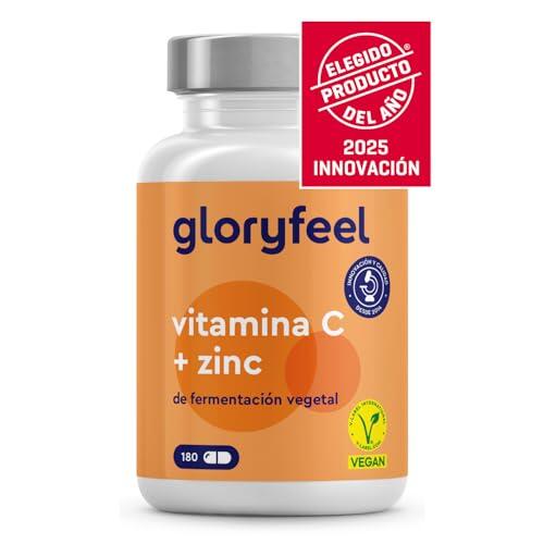 Vitamina C 1000mg + Zinc 20mg - 180 Cápsulas - Apoya el Sistema Inmunológico y Reduce la Fatiga - Vitamina C Tamponada con Protección gástrica y pH neutro - Vegano y Probado en laboratorio