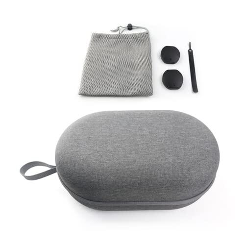 SHEAWA Bolsa de almacenamiento portátil con cremallera para PS VR2 con cubierta de protección de lente + bolsa de almacenamiento + accesorios de vendaje, Gray, Estuche de almacenamiento