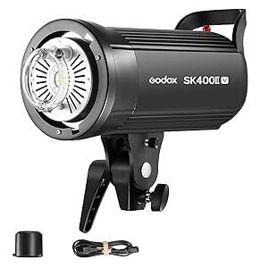 GODOX SK400IIV Studio Flash de Estudio Profesional Strobe,400W,2.4G Wireless X System,5600±200K,Bowens Mount LED Modeling Lamp for Studio,Commerce Phototgraphy(SK400II Upgraded Version)