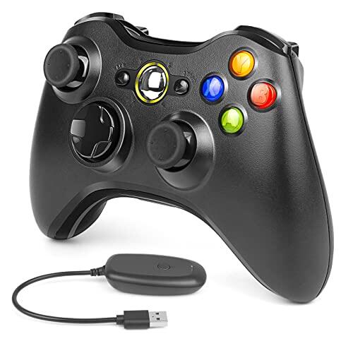 Labtec Mando Inalámbrico para Xbox 360, Mando de Juego Inalámbrico 2.4GHZ para Consola Xbox 360 & Slim y PC Windows XP/7/8/10/11 (Negro)