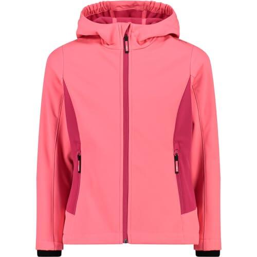 CMP Chaqueta Kid G Con Capucha Fija, Chaqueta Softshell Unisex niños, Rosa (Brillo-Fuxia), 152