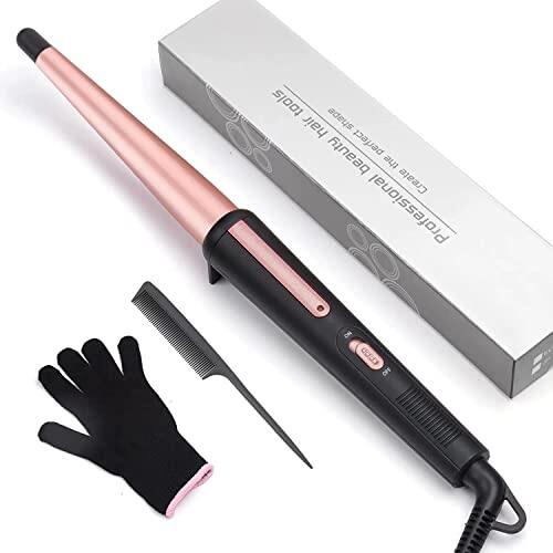 Rizador de Pelo Rizador Para el Pelo Cónico Profesional Barril de 13-25 mm, Calentamiento Rápido 30s, Temperatura Ajustable Ondulador de Pelo Recubrimiento Cerámico, Crea Rizos Suaves y Sueltos Ondas