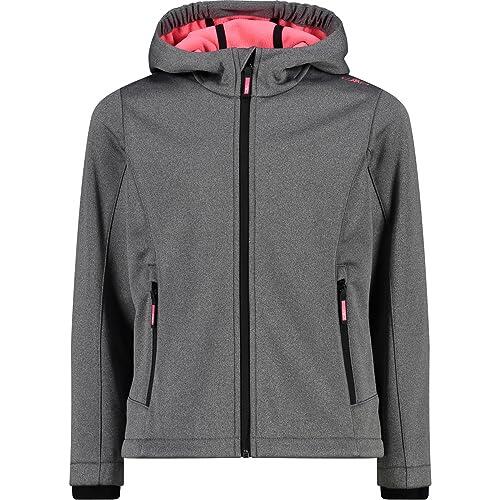 CMP Chaqueta Kid G Con Capucha Fija, Chaqueta Softshell Unisex niños, Negro Mel.-Brillo, 152